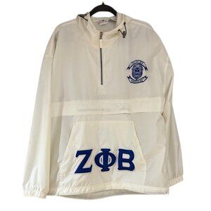 Zeta Phi Beta Sorority Women's Embroidered Quarter Zip Windbreaker Jacket